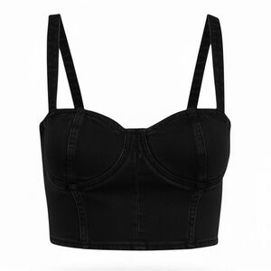 YFB Black Bustier Tank Crop Top Size M